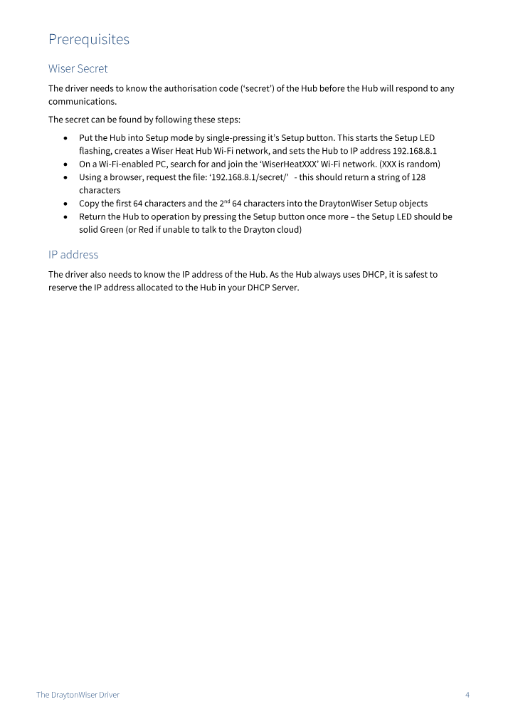 Preview thumbnail of page 4 of the DraytonWiser Driver Manual PDF document.